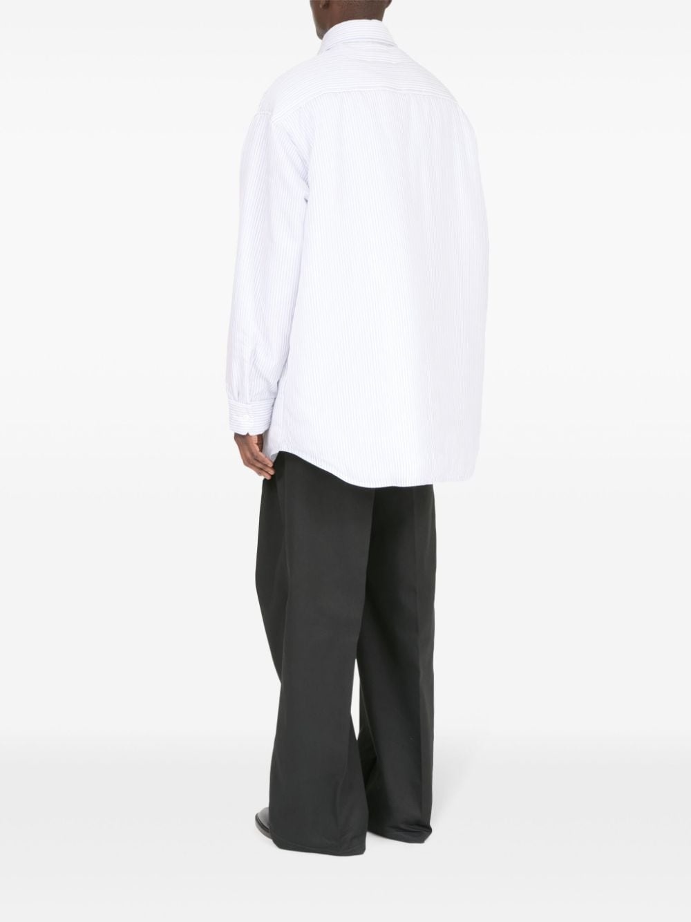 stripe-print poplin shirt - 5