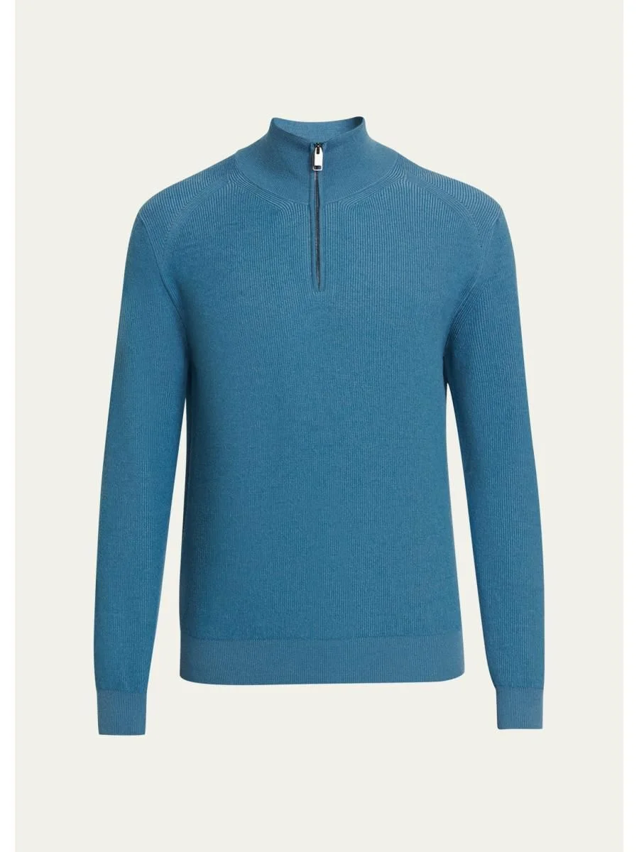 Men's Cashmere Quarter-Zip Sweater - 1
