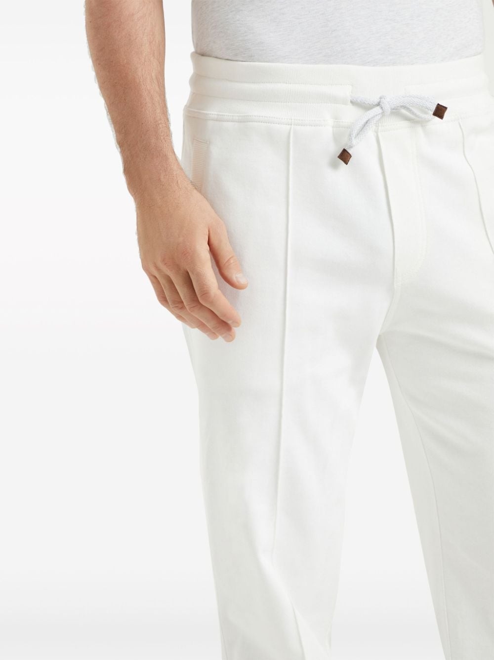 tapered cotton track pants - 5