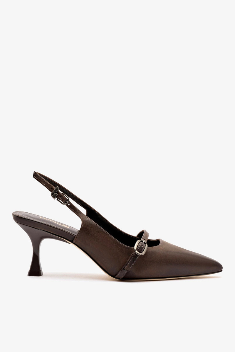 Ines Pump In Brown Shadow Leather 1
