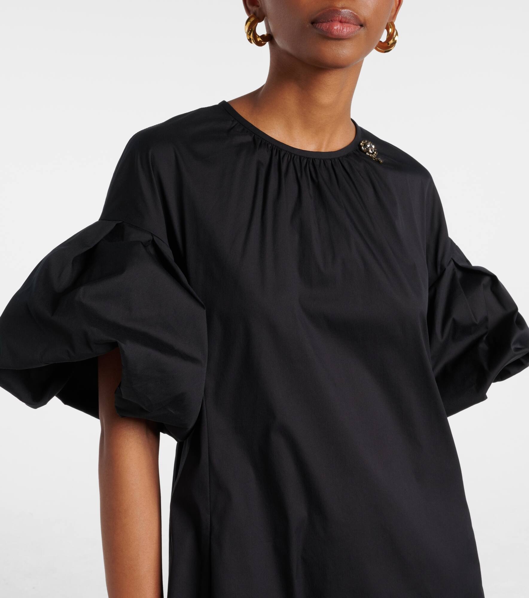 Rose cotton-blend maxi dress - 4