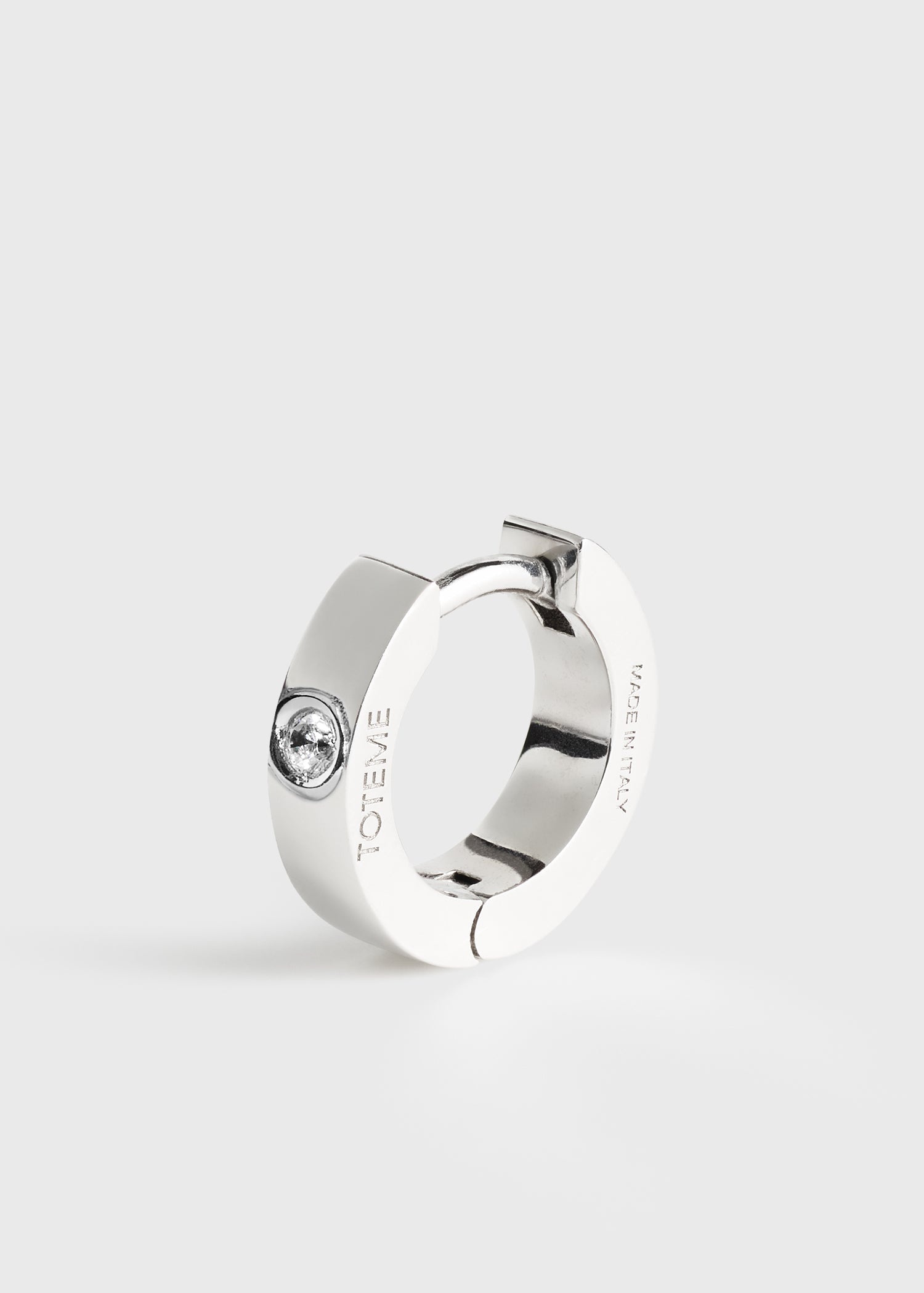 Bezel diamond hoops 18Kt white gold - 5