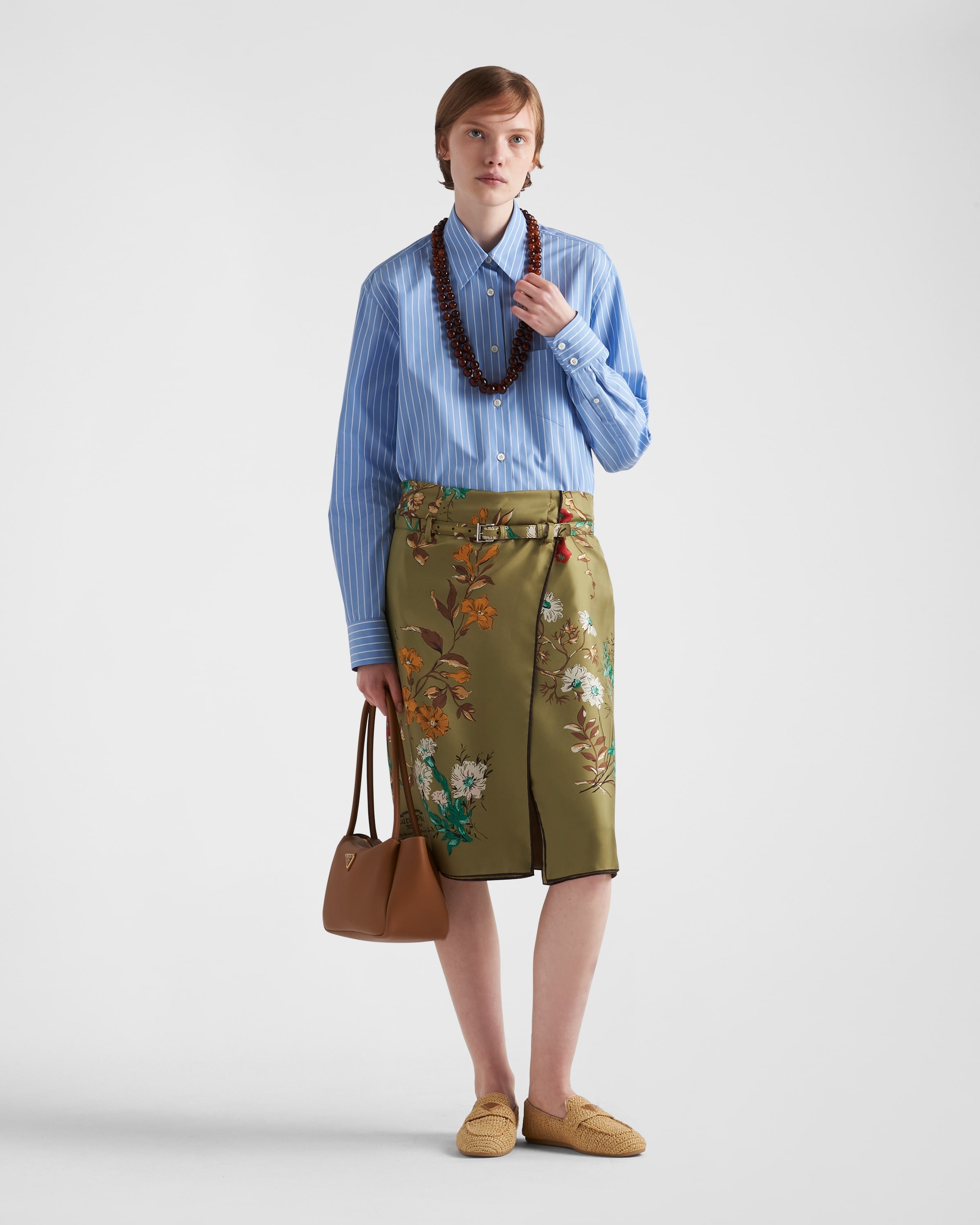 Printed silk twill skirt - 2