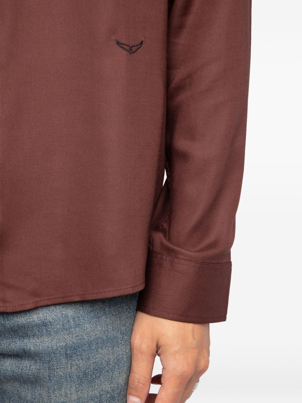 embroidered long-sleeve shirt - 5