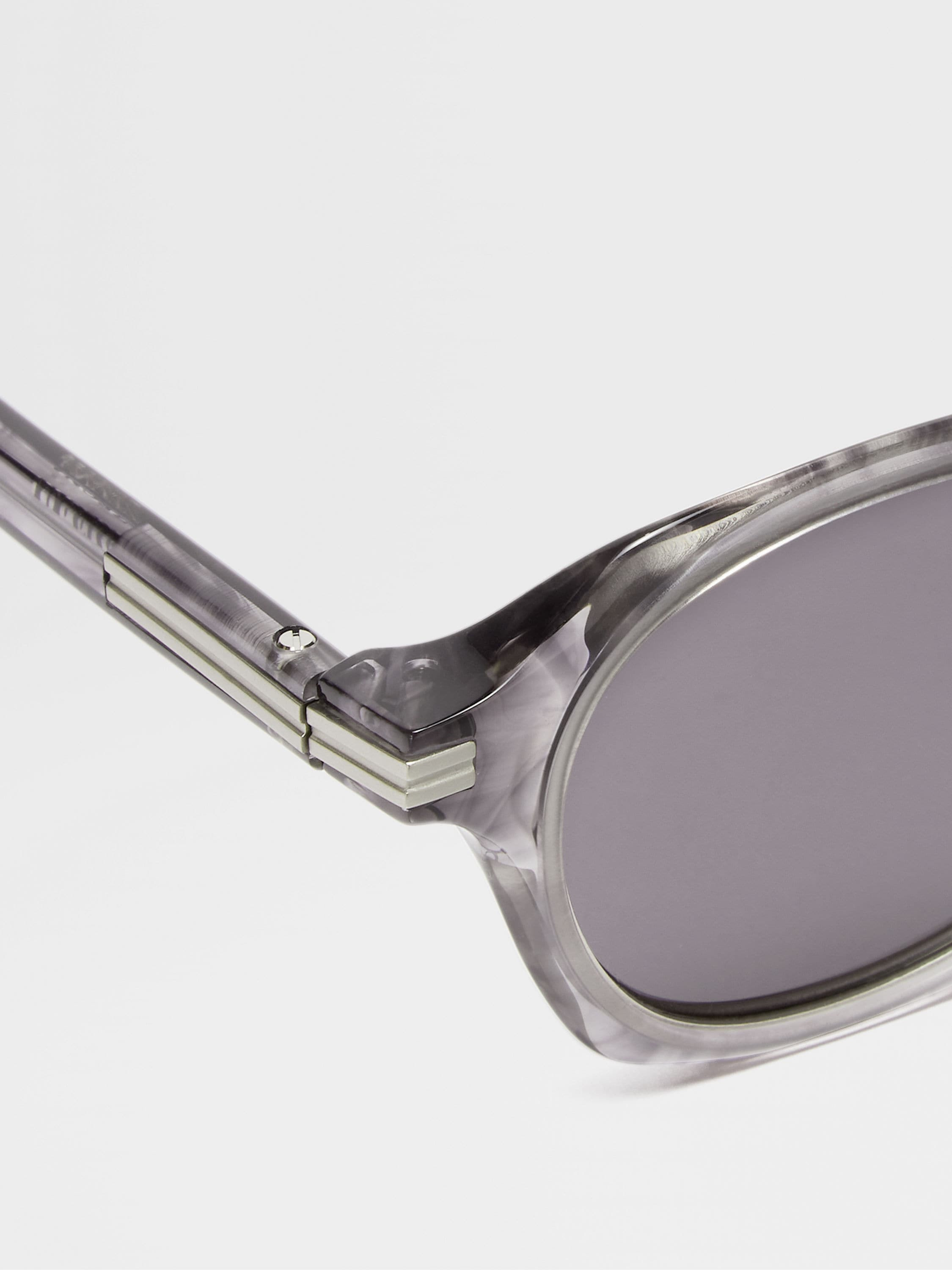 TRANSPARENT GREY ACETATE AND TITANIUM SUNGLASSES - 2