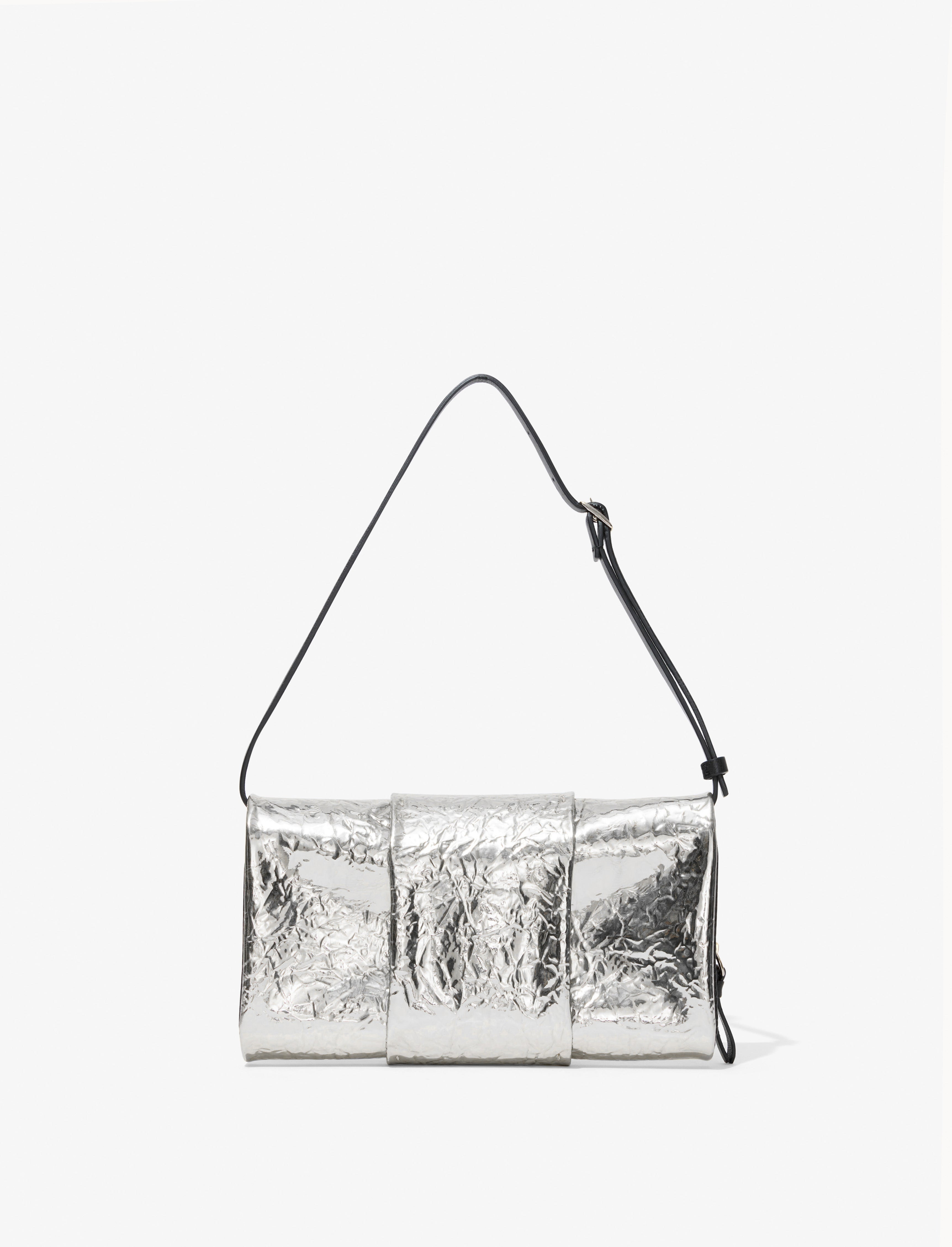Flip Shoulder Bag in Crinkled Metallic - 4