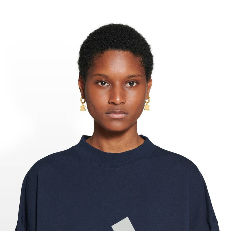 Balenciaga / Adidas Trefoil Earrings in Gold 4