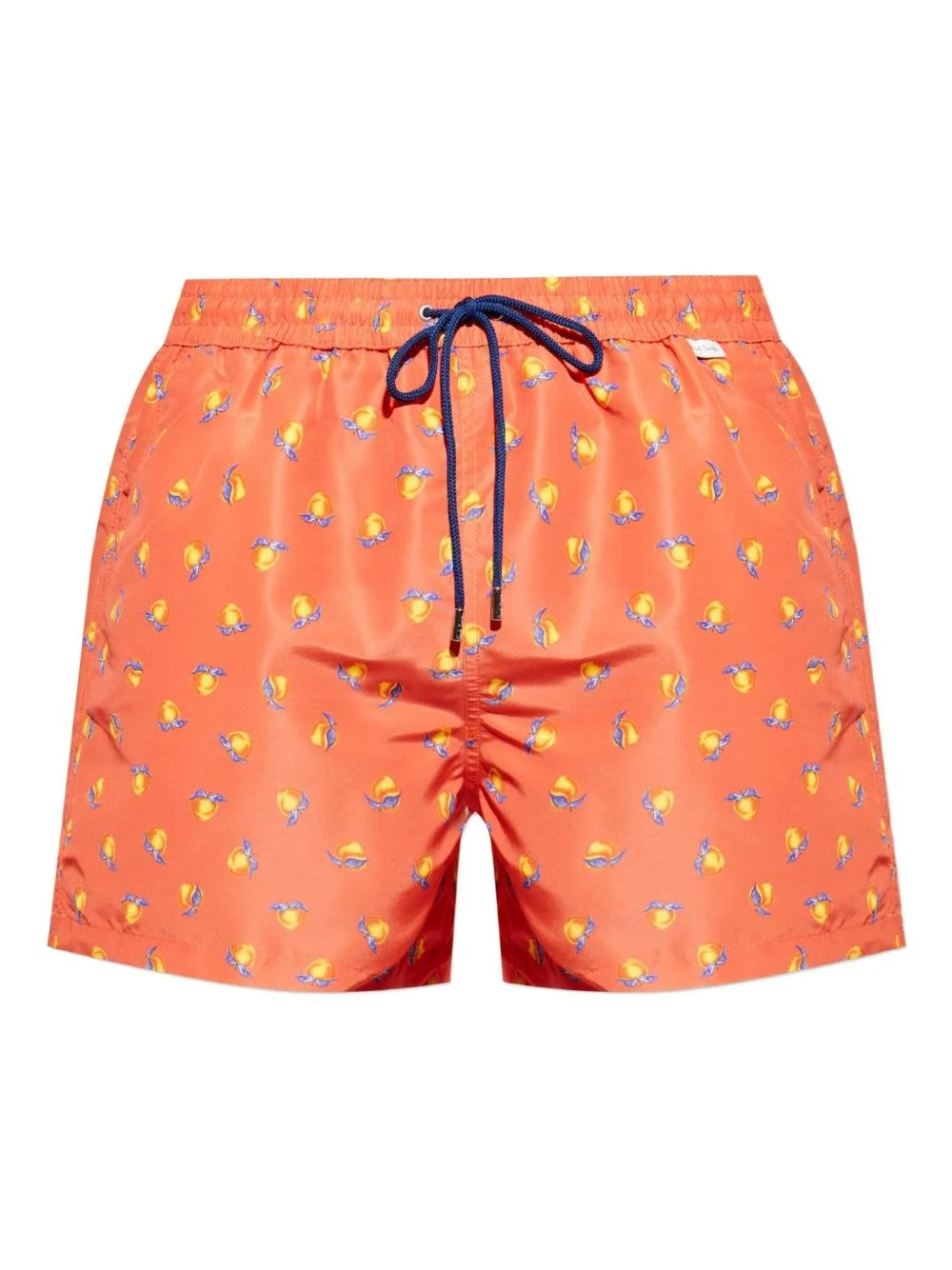 peach-print drawstring swim shorts - 1