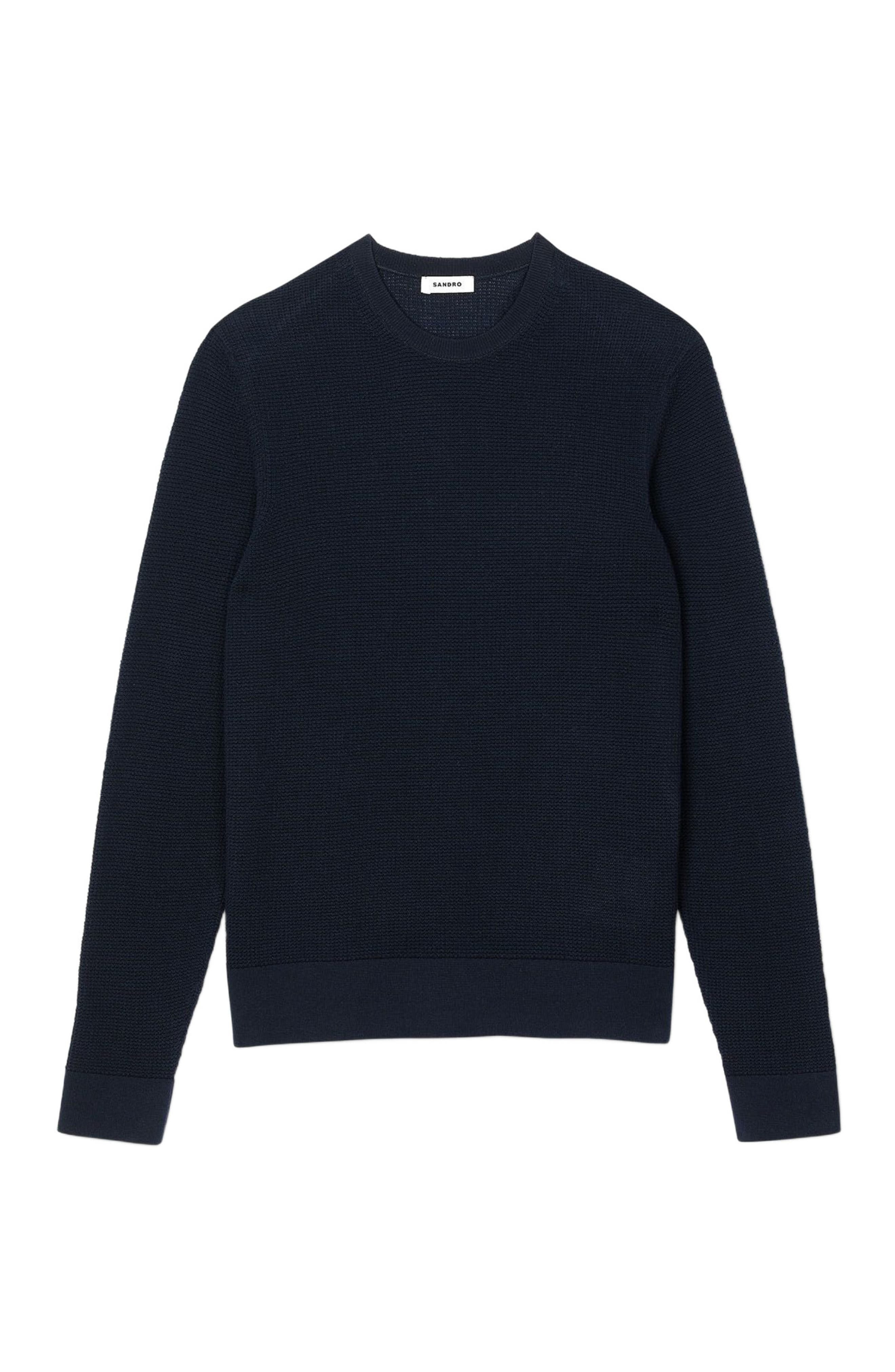 SANDRO Textured knit sweater in Navy Blue at Nordstrom - 5