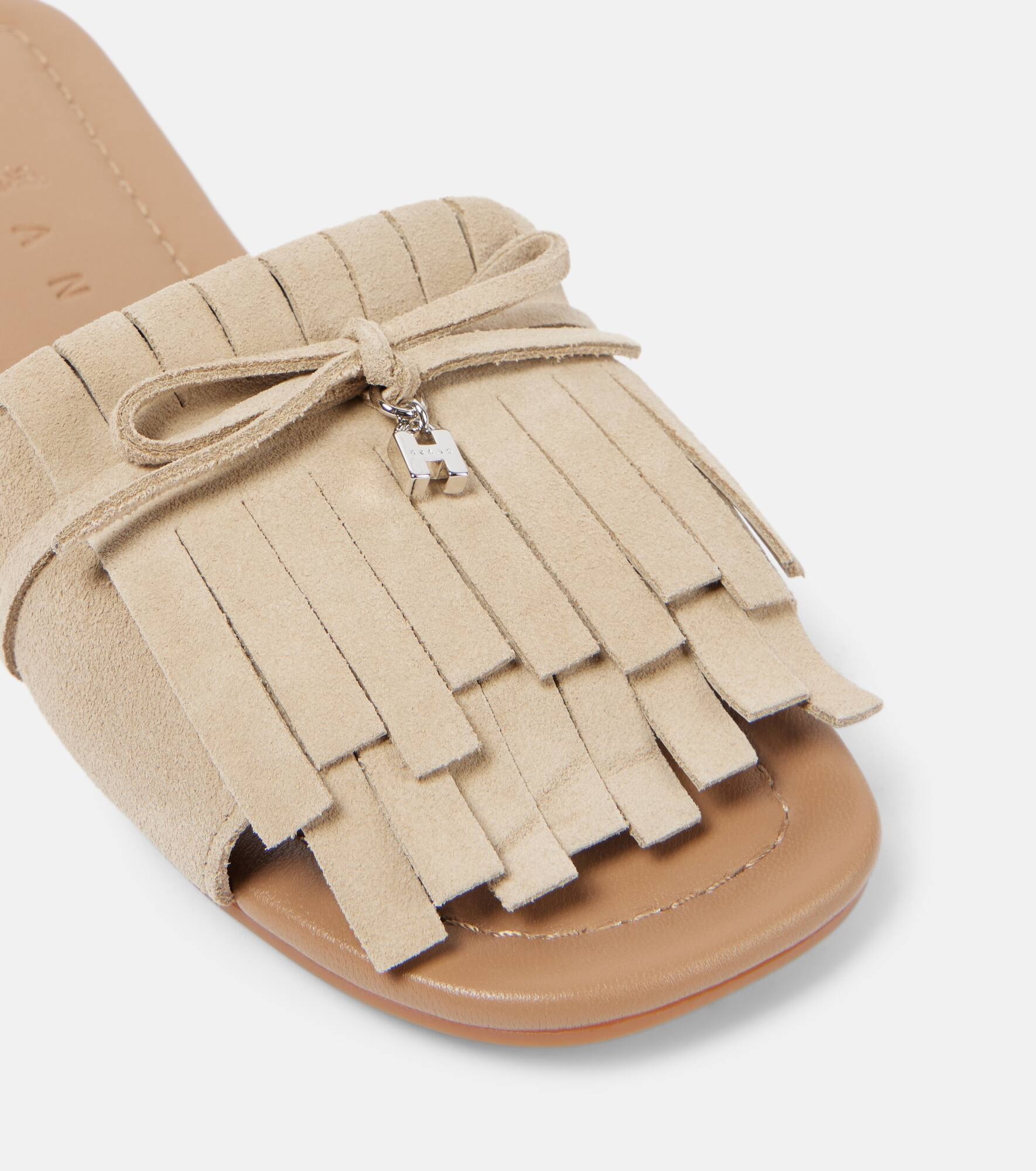 H685 fringed suede slides - 5