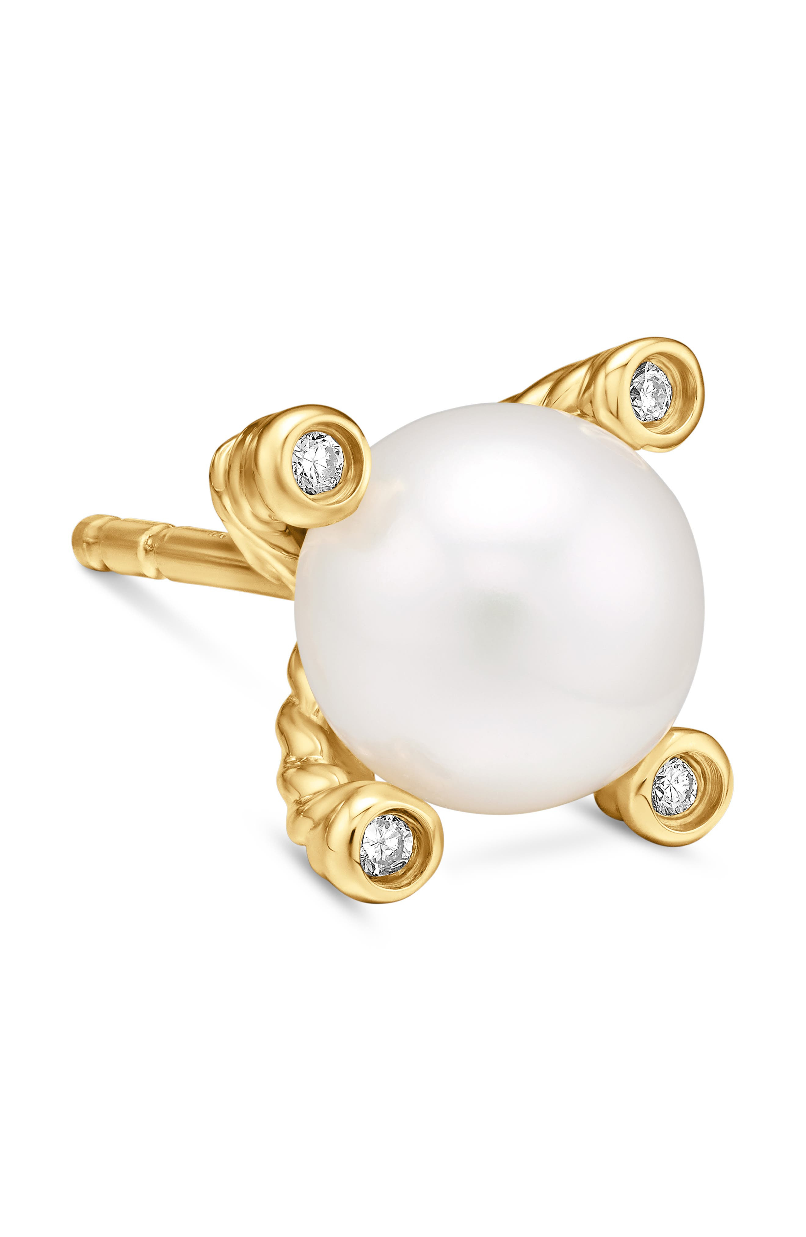 David Yurman Genuine Pearl & Diamond Post Earrings in Two Tone at Nordstrom - 4