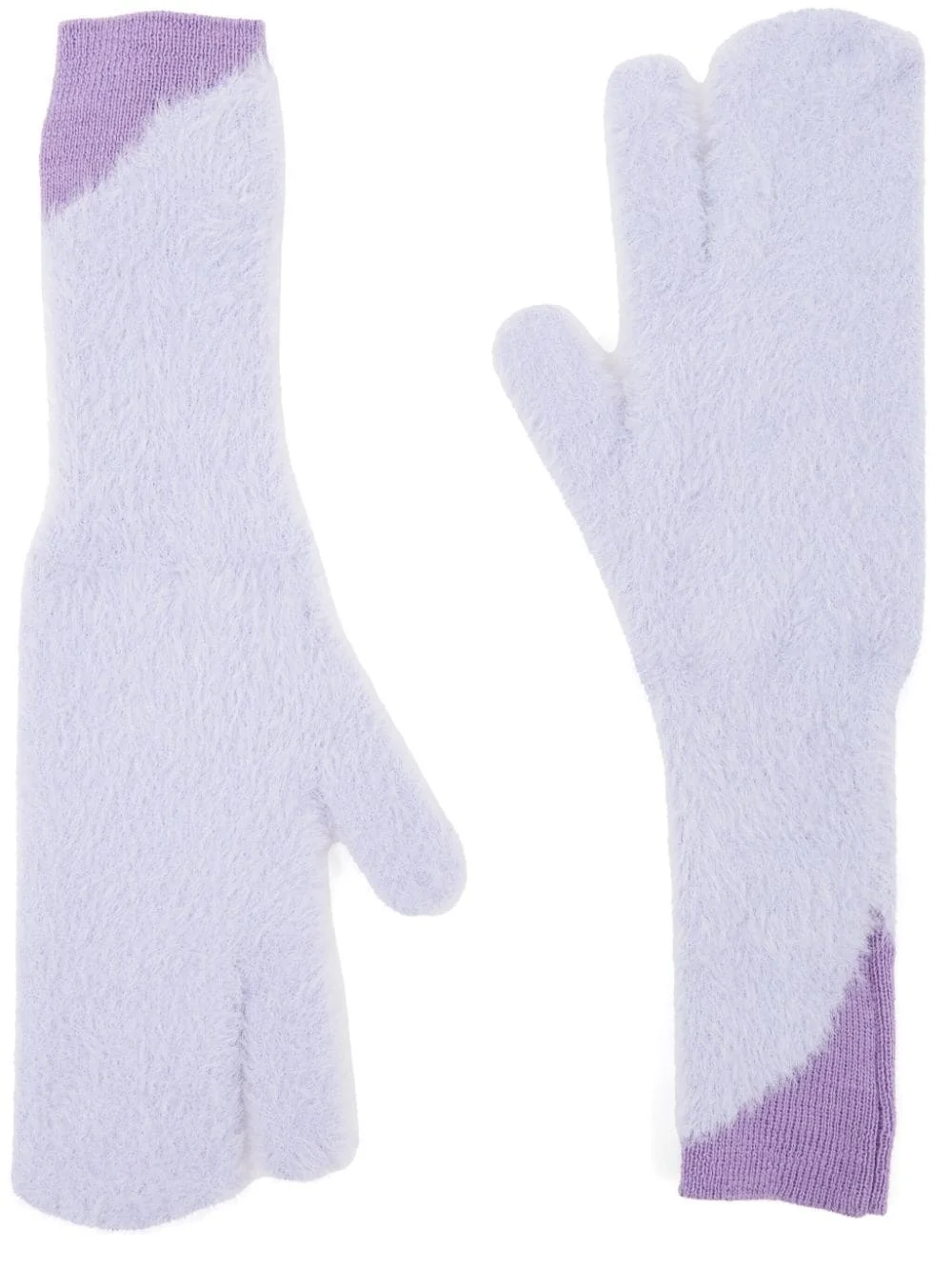 two-tone faux-fur gloves - 1