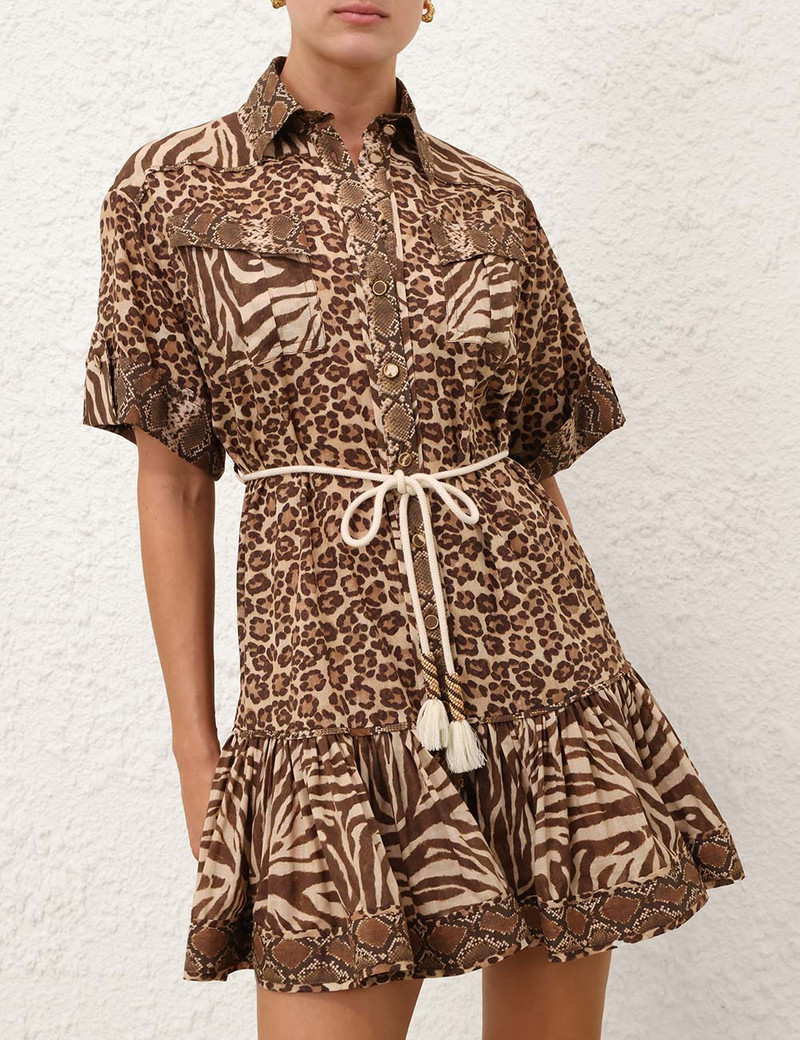 Zimmermann WANDERLUST LANTERN MINI DRESS outlook
