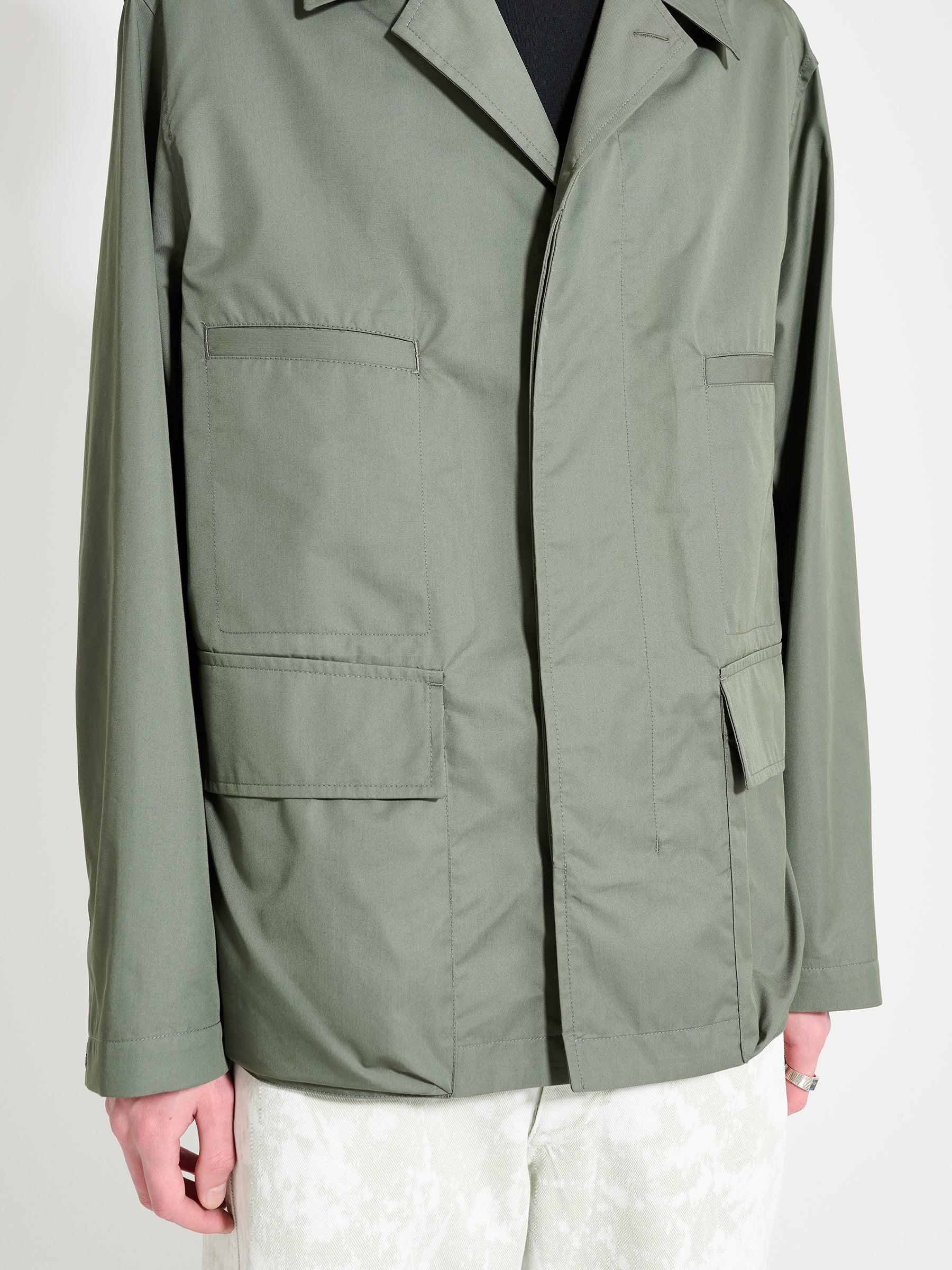 LEMAIRE 4 POCKET OVERSHIRT ASH GREY - 5