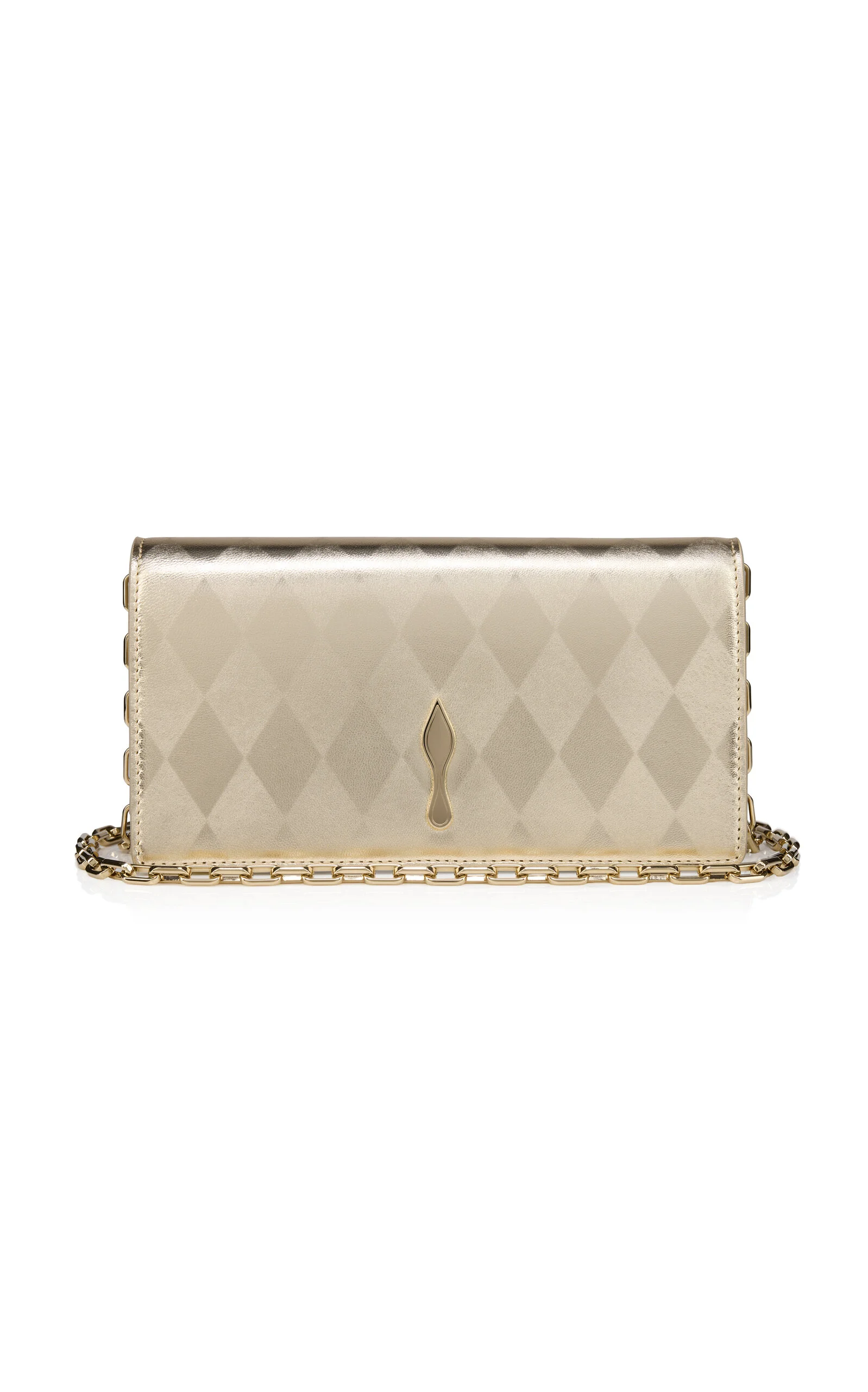 Bettina Metallic Leather Clutch gold - 1