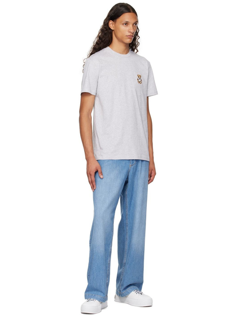 Moschino Gray Teddy Patch T-Shirt outlook