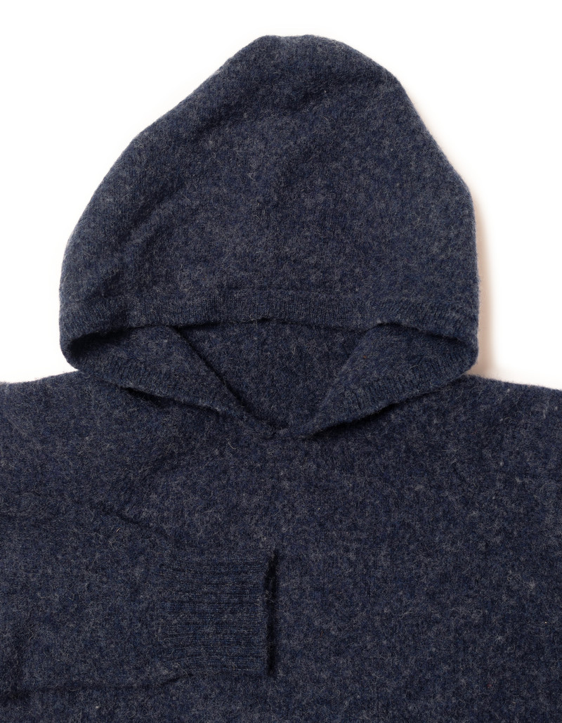 J. PRESS MADE-IN-SCOTLAND DARK BLUE MARL SHAGGY DOG HOODIE - TRIM FIT outlook