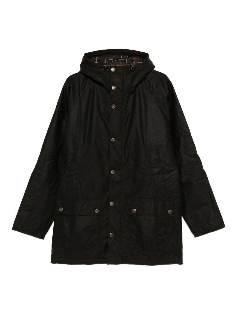 hooded snap-fit coat - 1
