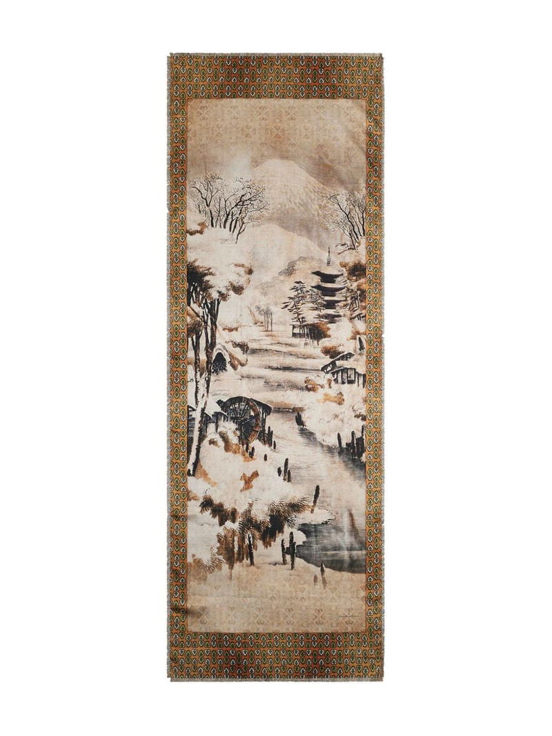 landscape-print scarf 1