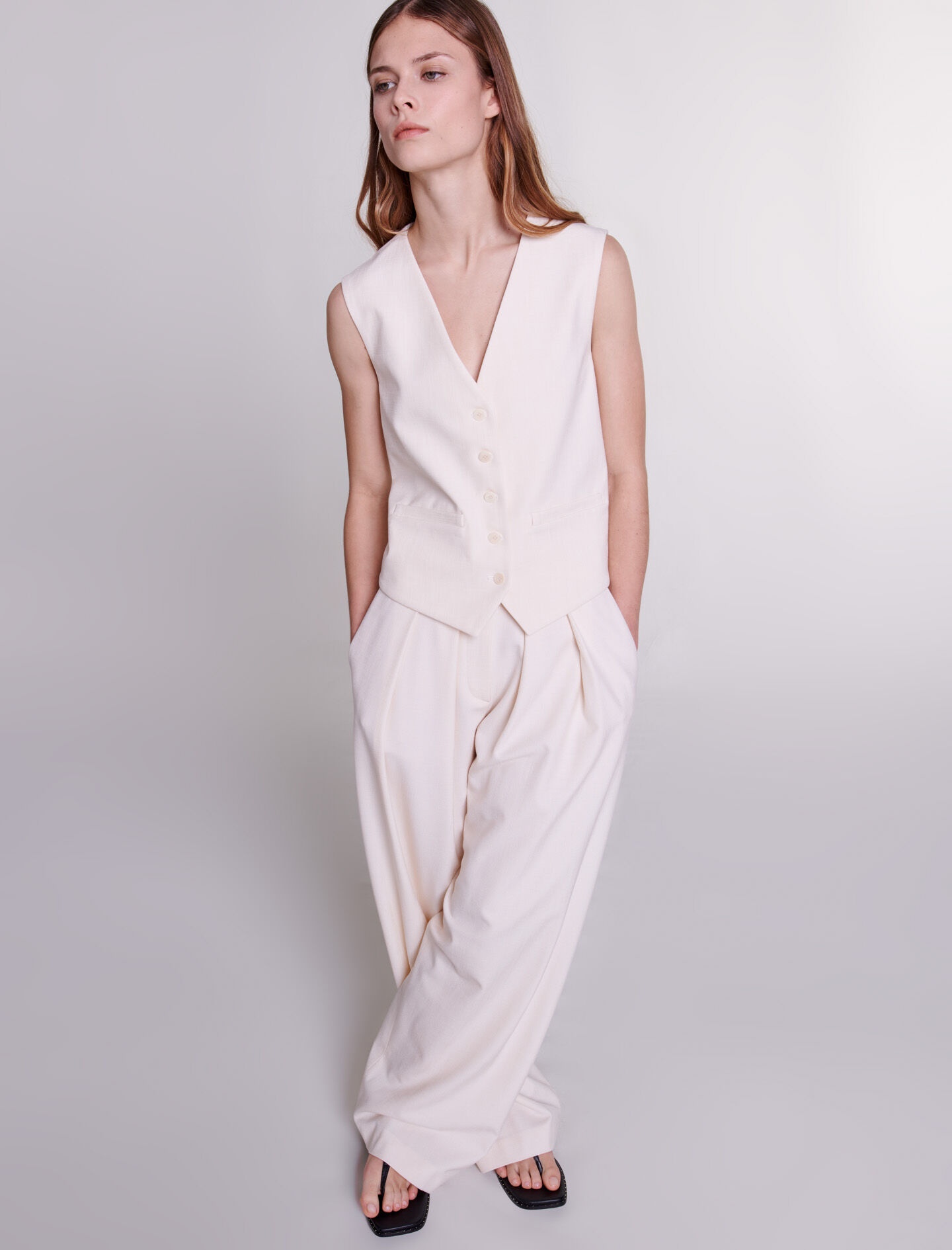 Wide-leg suit trousers - 10