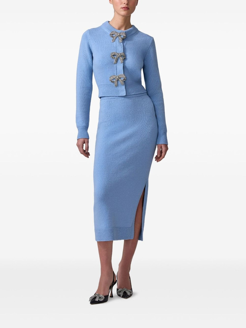 CAROLINA HERRERA crystal-bow cardigan outlook