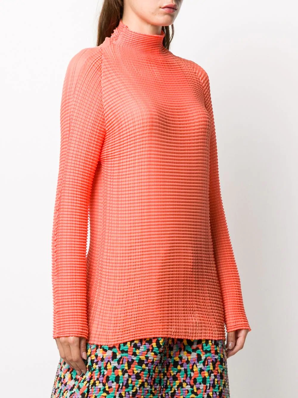 pleated long-sleeved top - 3