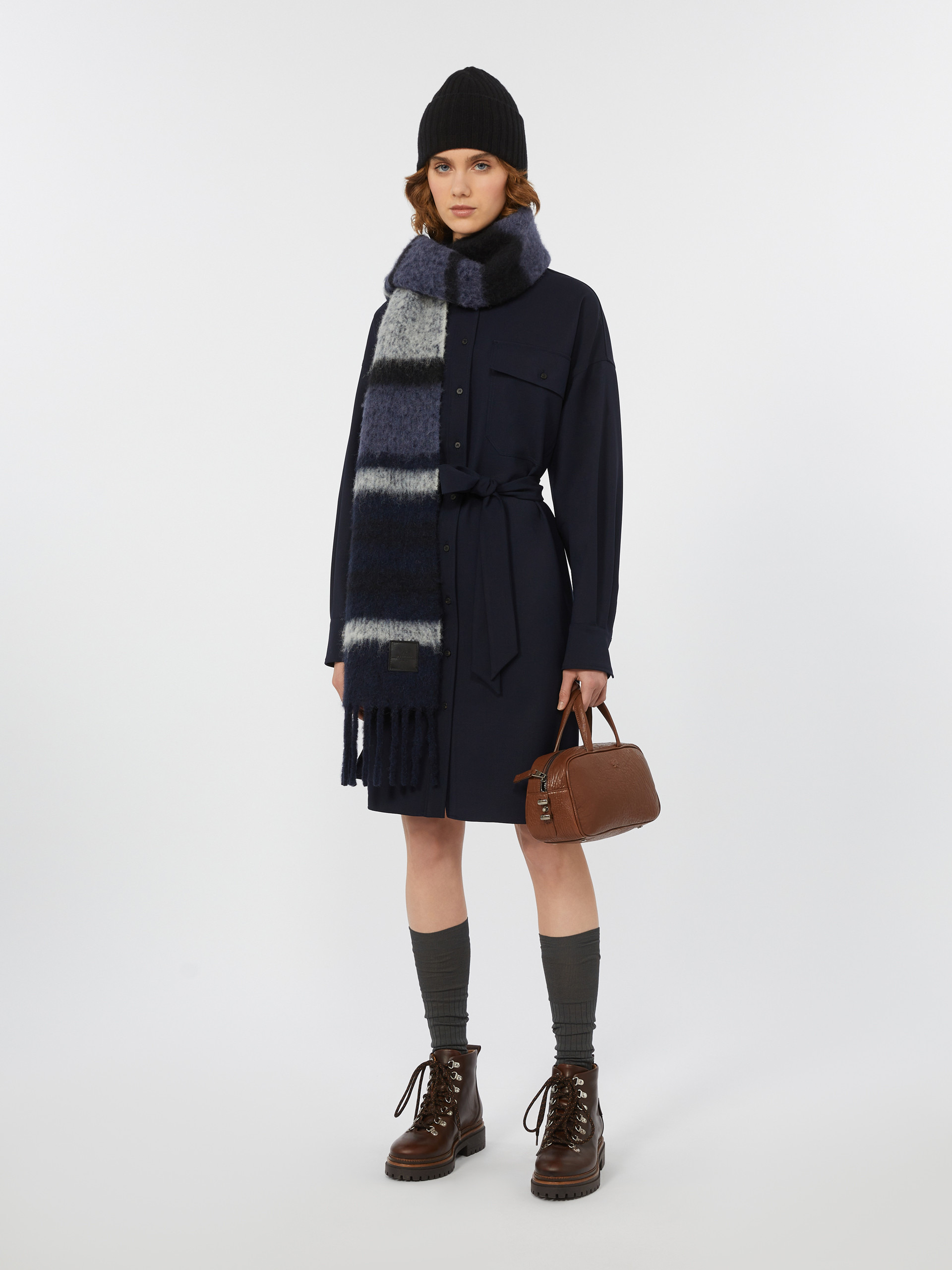 TIBERIO Tech wool shirt dress - 2