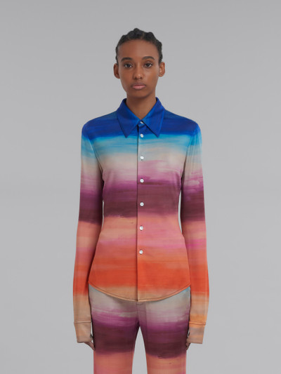 Marni MULTICOLOURED VISCOSE JERSEY SHIRT WITH DARK SIDE OF THE MOON PRINT outlook