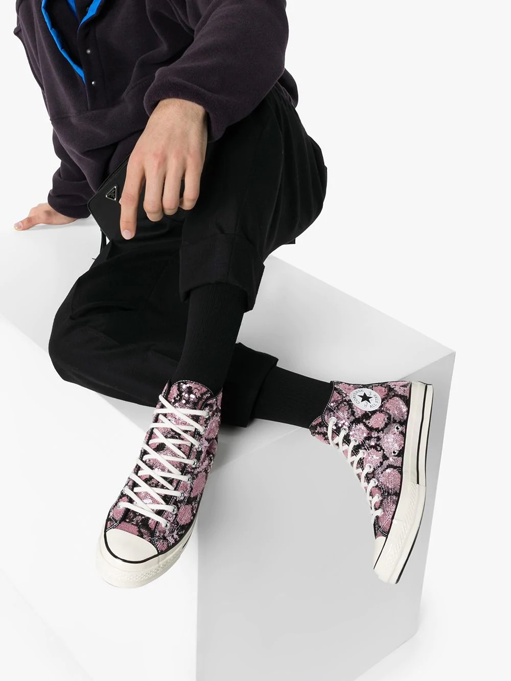 Pink Snakequins Chuck 70 high top sneakers - 2