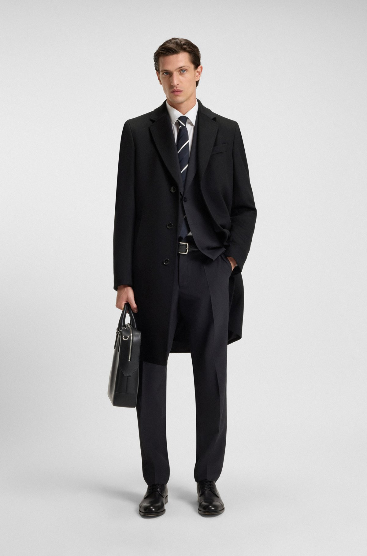 REGULAR-FIT WOOL AND CASHMERE COAT - 4