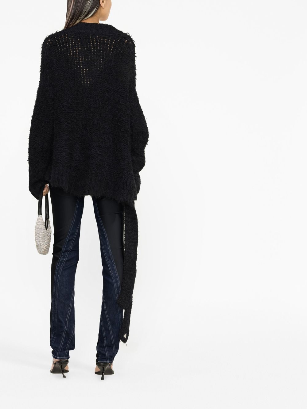 open-knit V-neck jumper - 4