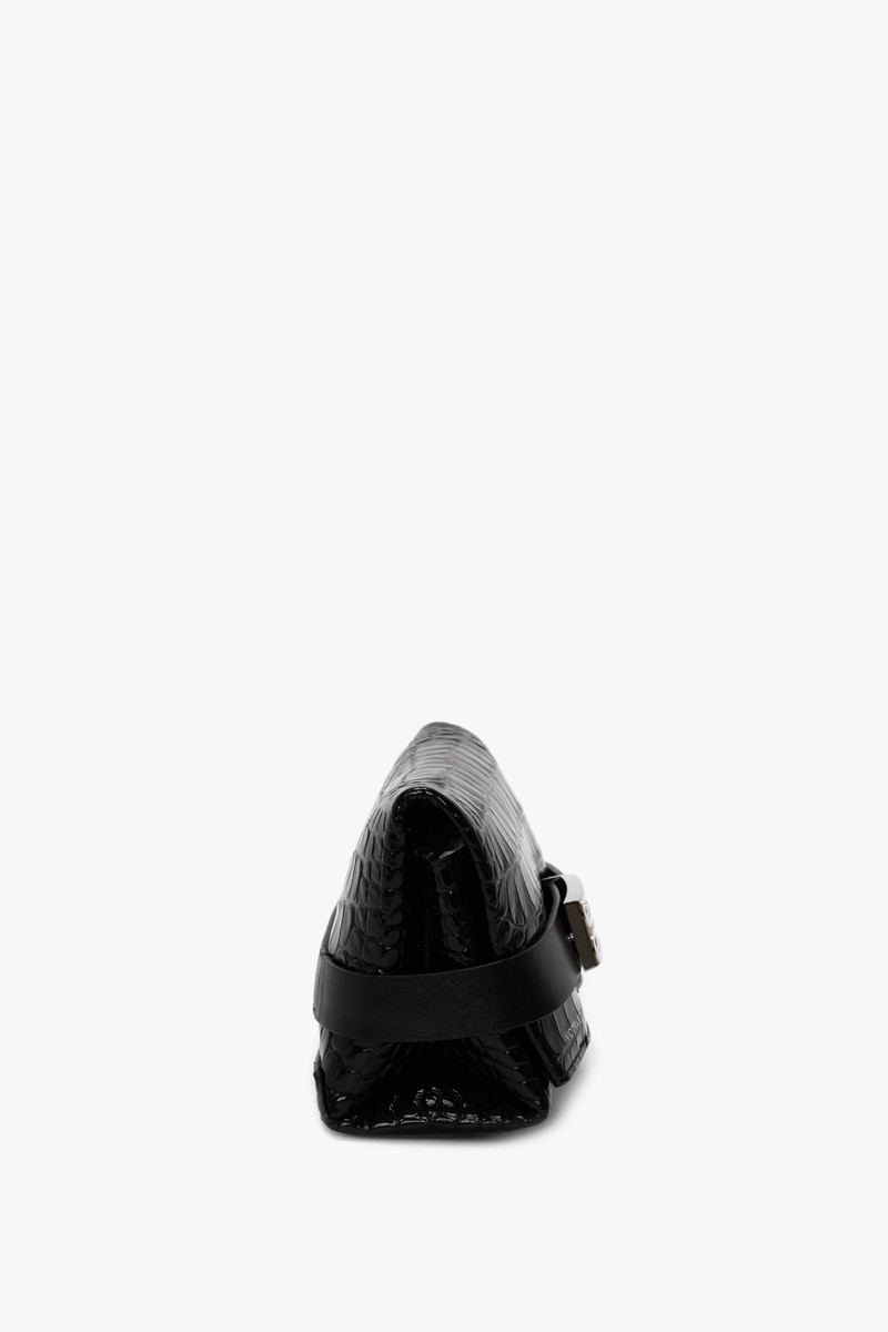 Mini B Pouch In Croc Effect Black Leather 4