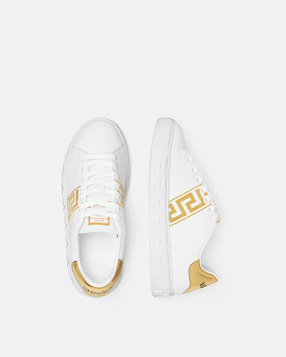 Embroidered Greca Sneakers - 4