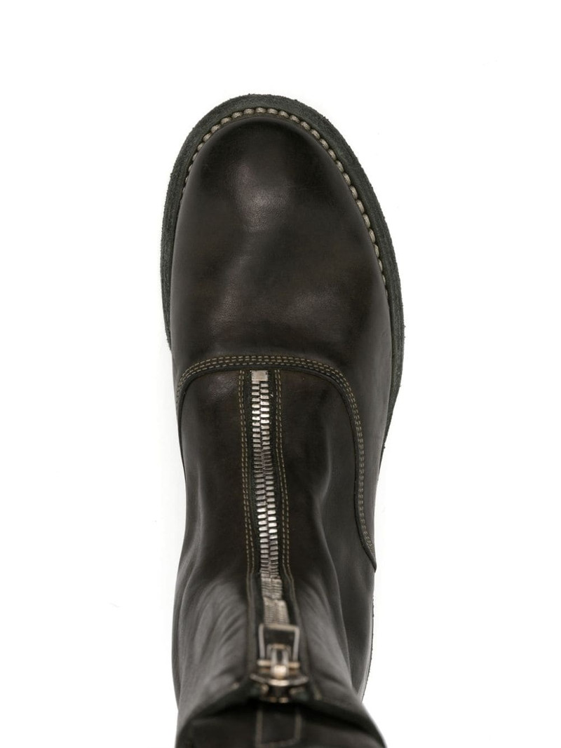 polished-leather zip-up boots 4