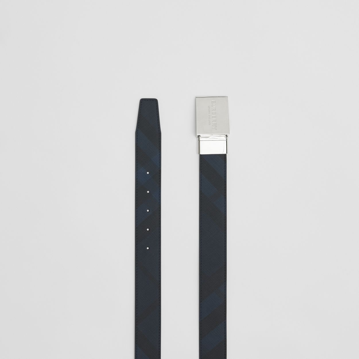 Reversible Plaque Buckle London Check Belt - 6