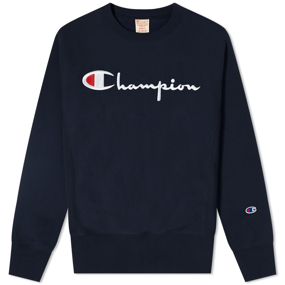 Champion Reverse Weave Big Script Crew Sweat - 1