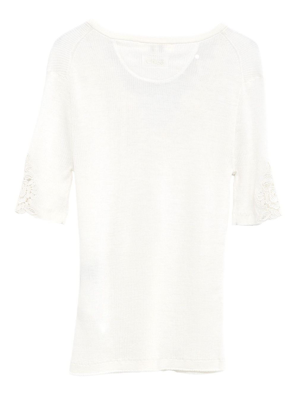 floral-lace T-shirt - 2