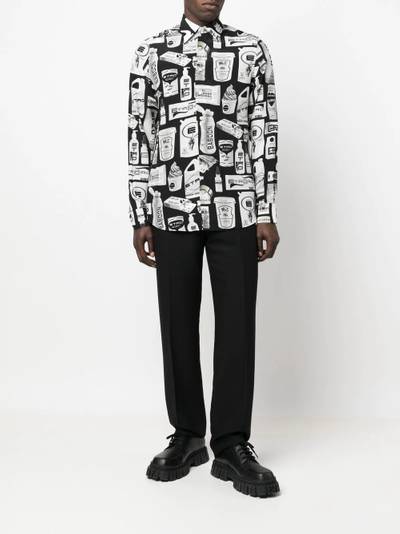 Etro logo-print silk shirt outlook