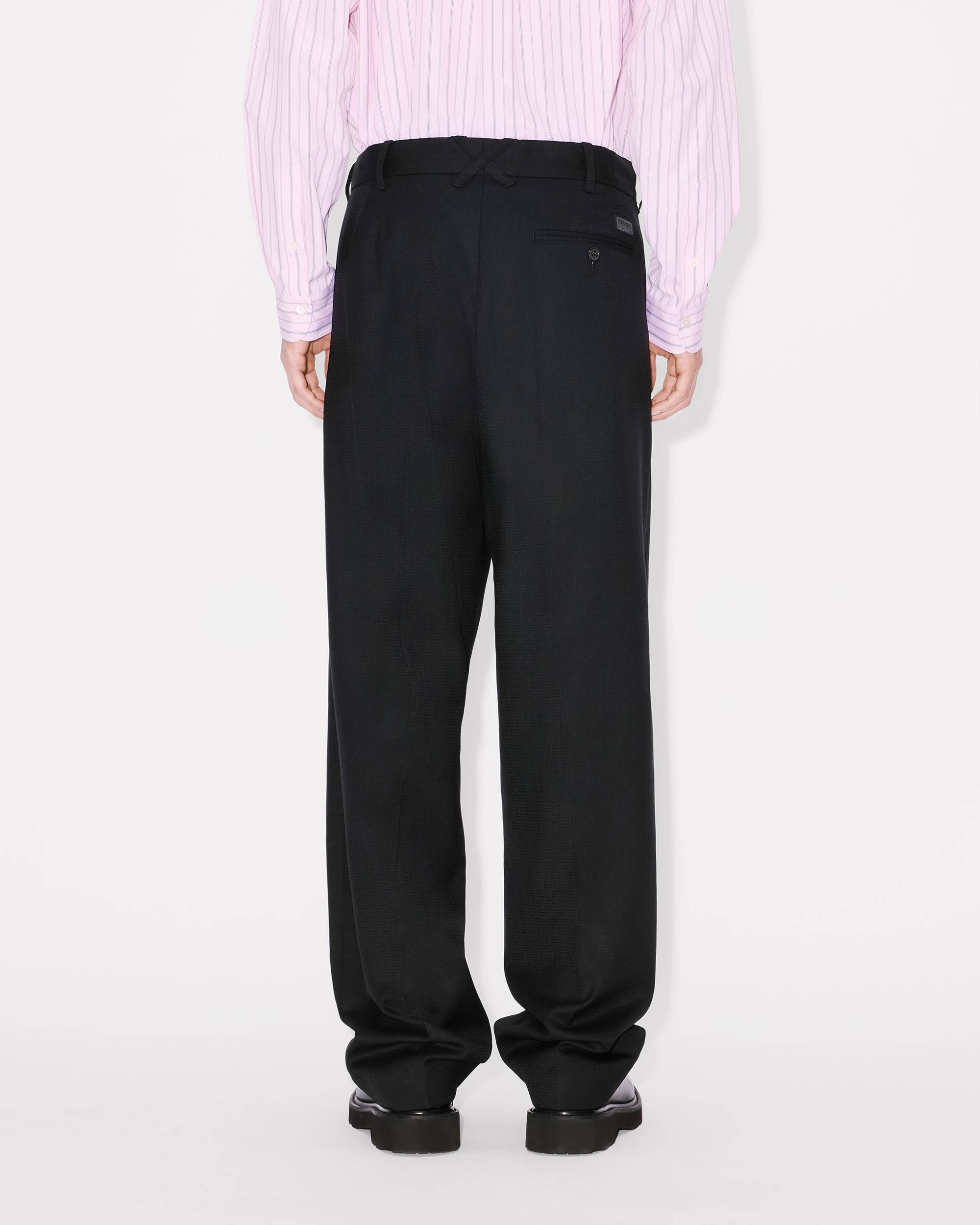 'KENZO Weave' pleated tailored pants in wool jacquard - 5