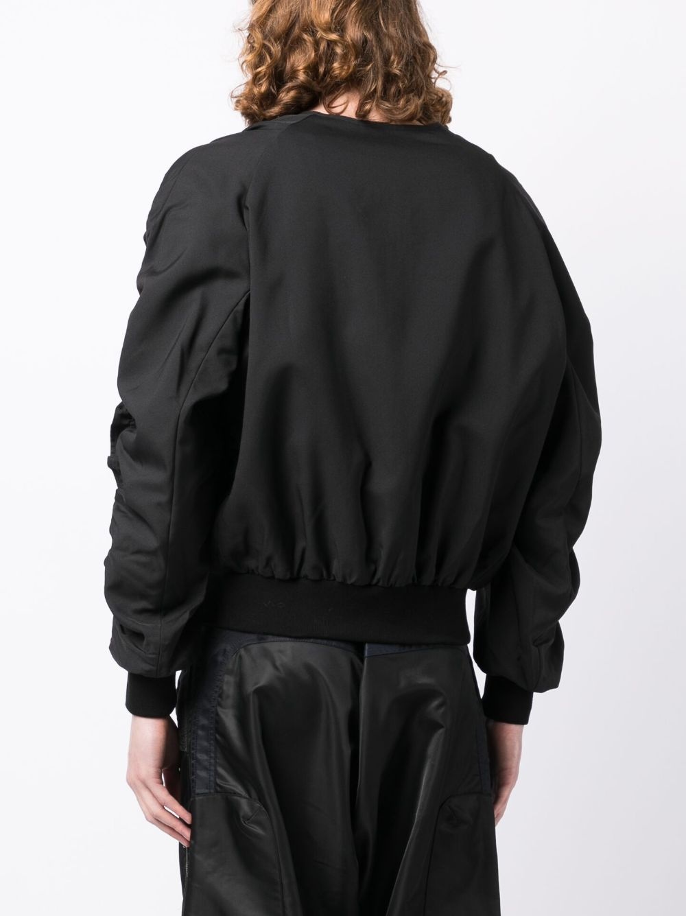 ruched zip-up bomber jacket - 4