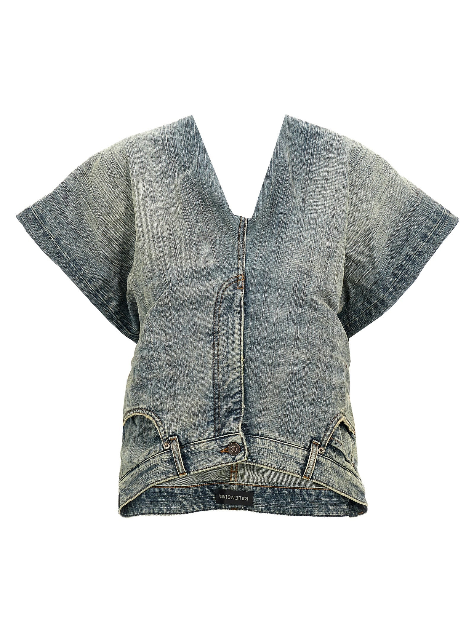 Denim Pants Tops Light Blue - 1