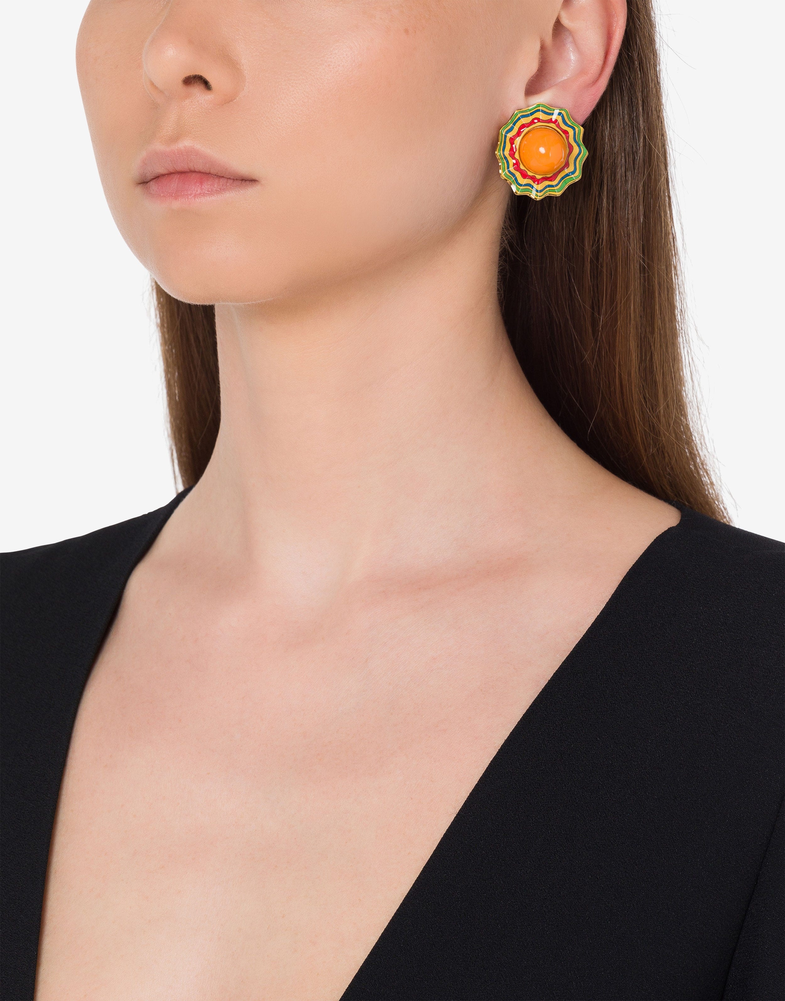 PSYCHEDELIC FLOWER CLIP EARRINGS - 4