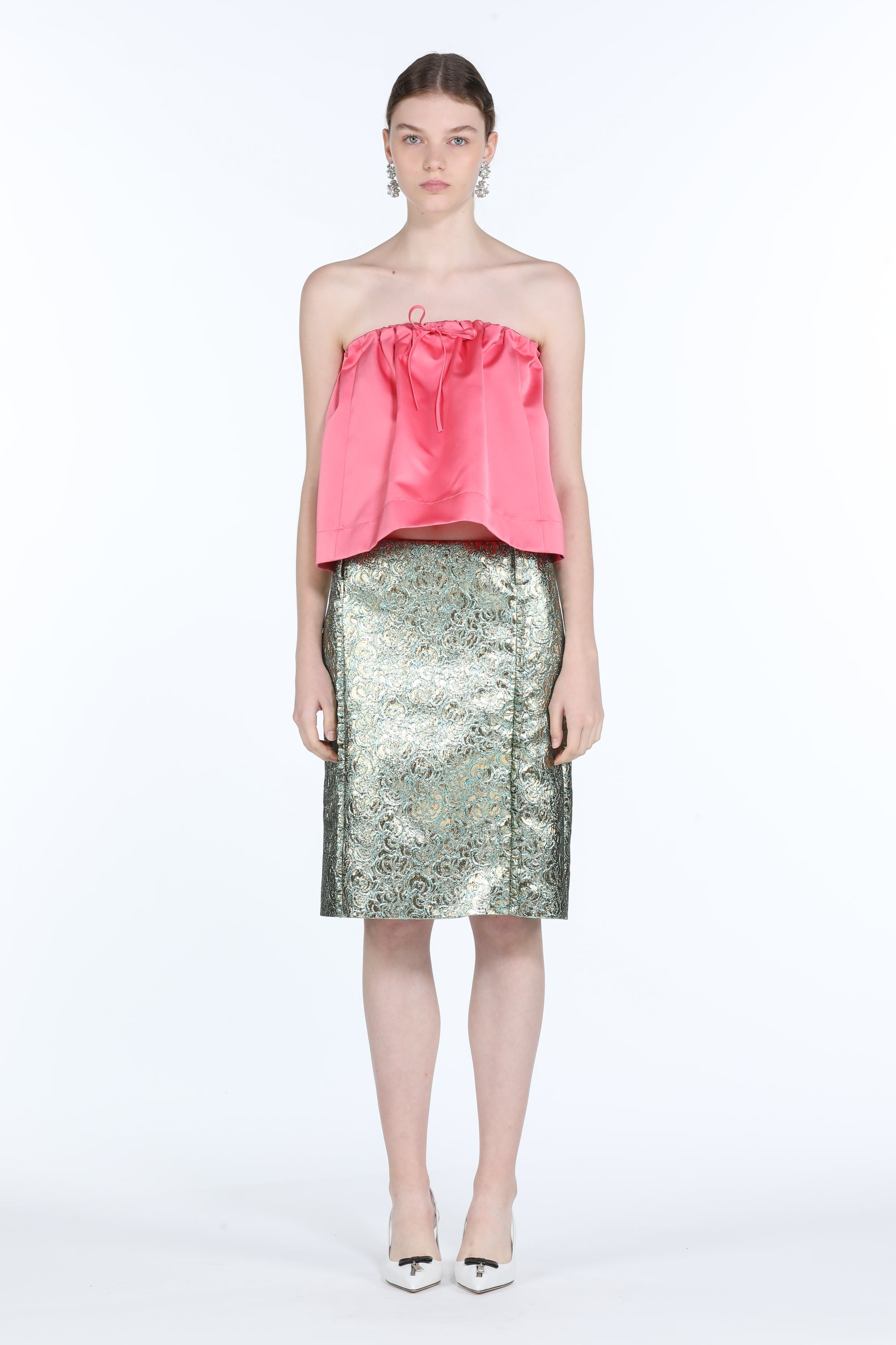 STRAPLESS TAFFETA TOP - 4