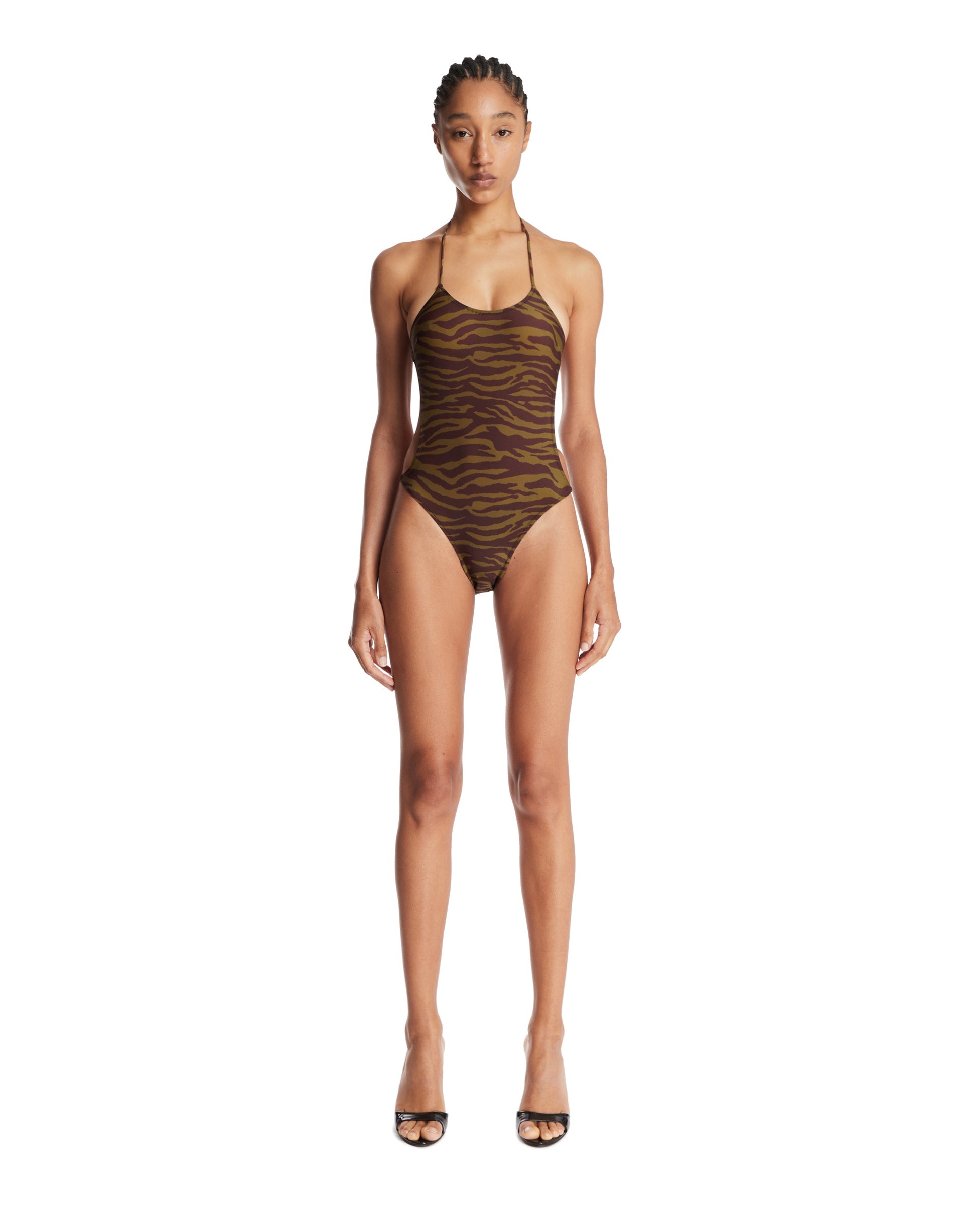 Brown Animal Print One-Piece - 2