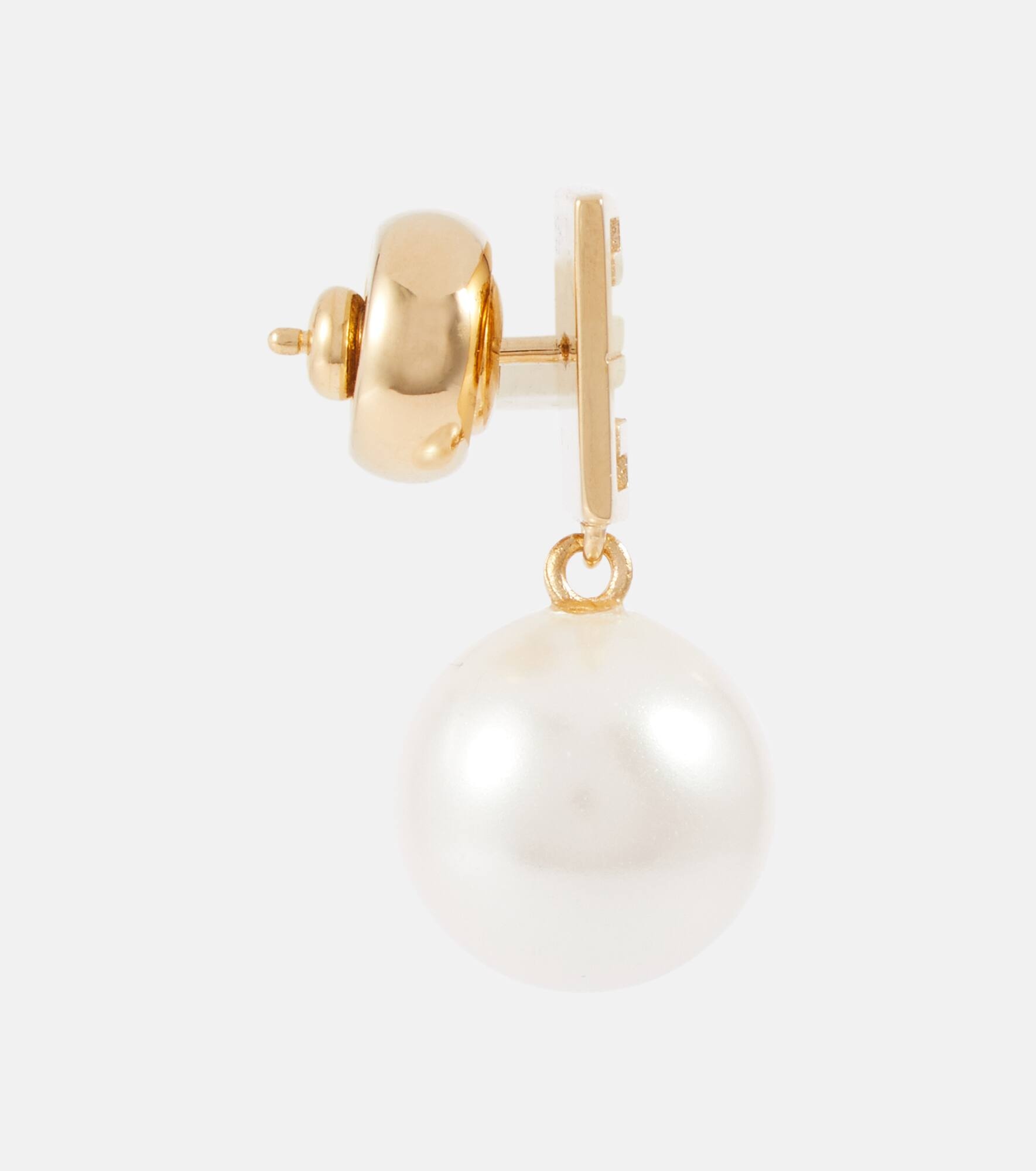 4G embellished brass earrings - 2