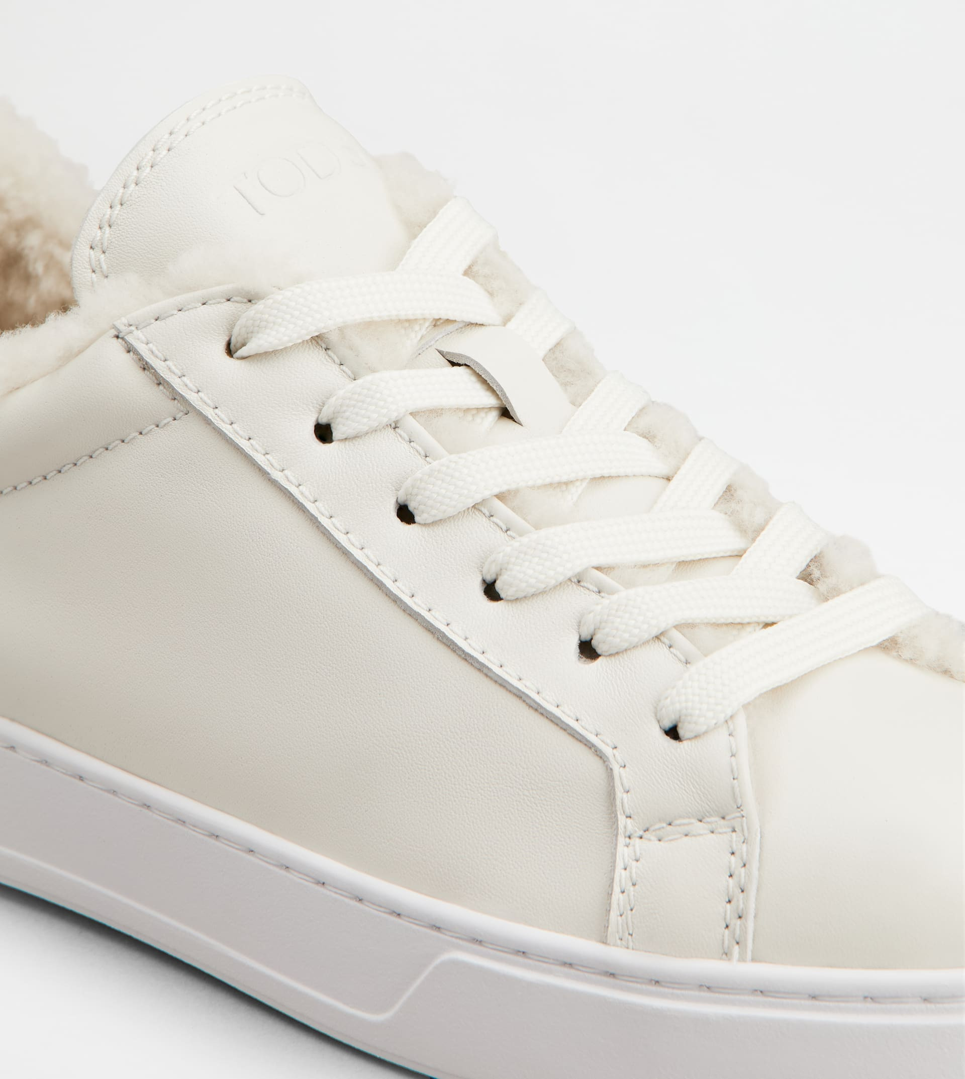 SNEAKERS IN LEATHER - WHITE - 6