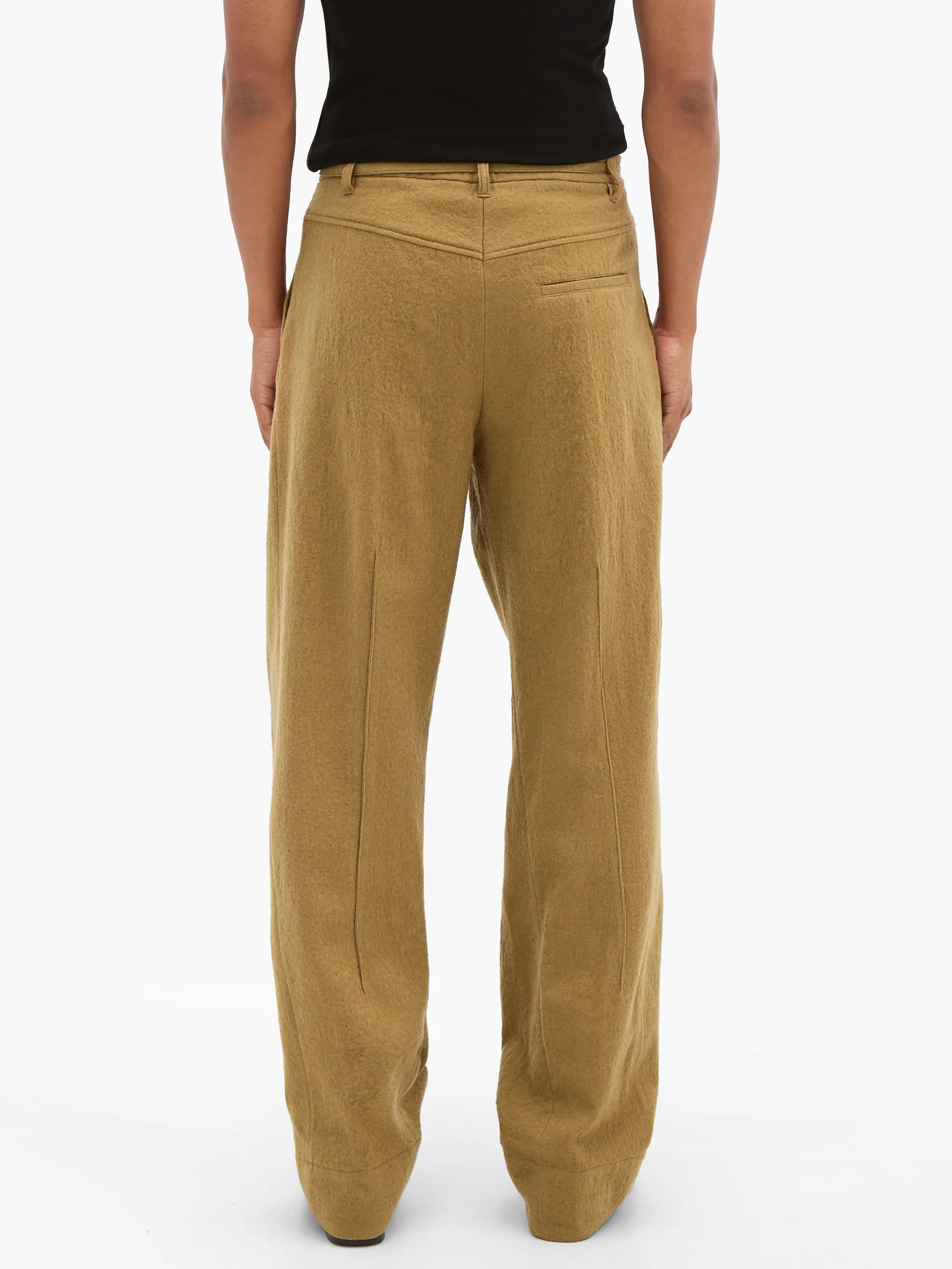 Corded-waist cotton-blend twill trousers - 5