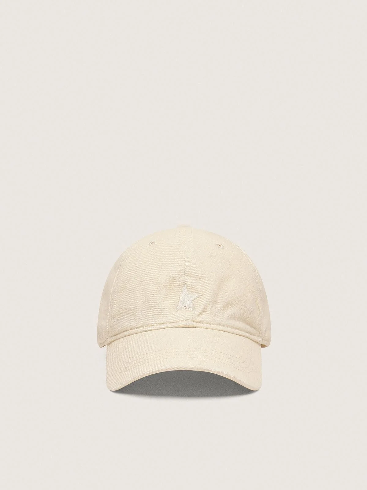 Ecru baseball cap with tone-on-tone embroidered star - 1