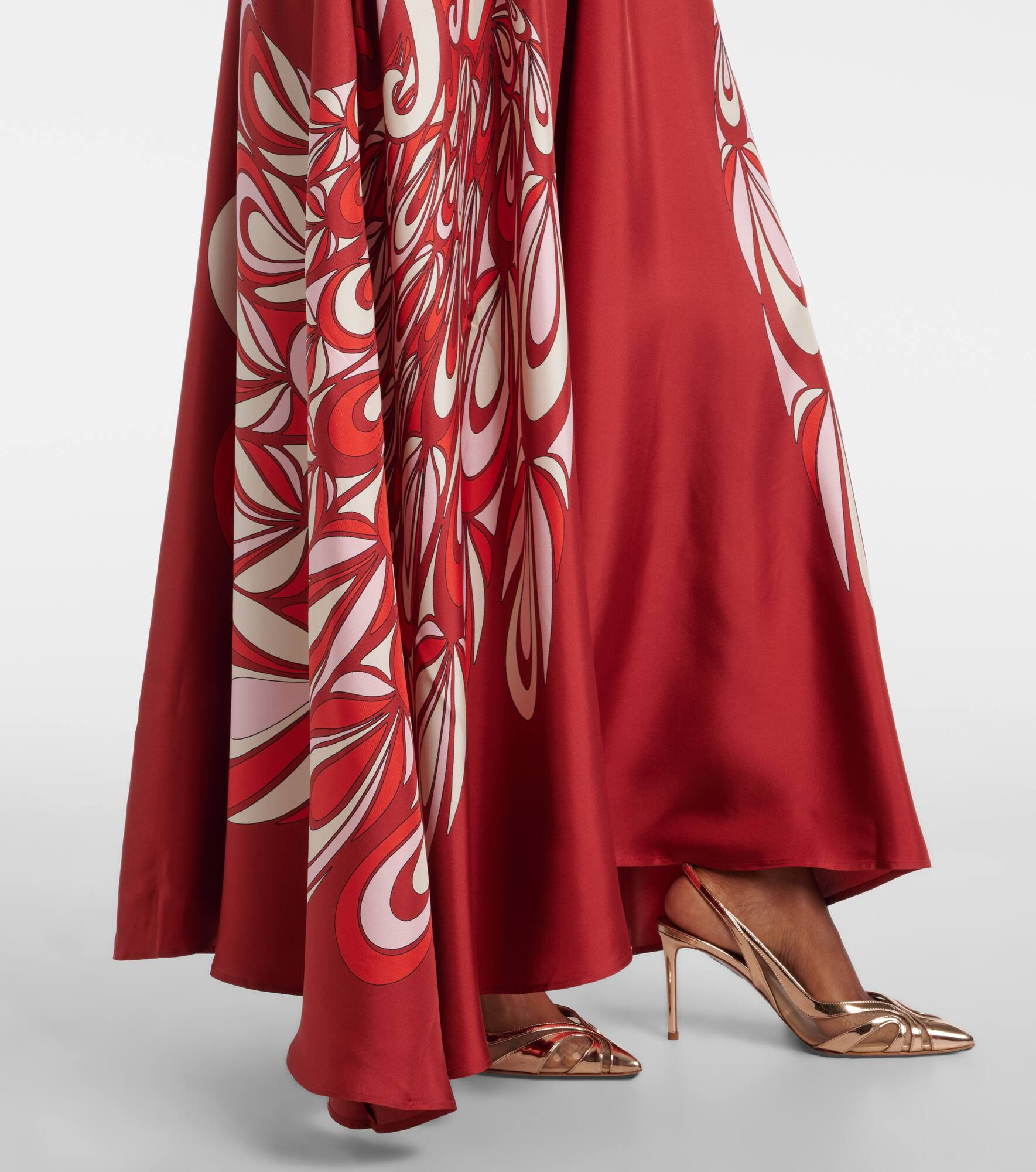 Magnifico printed silk twill maxi dress - 5