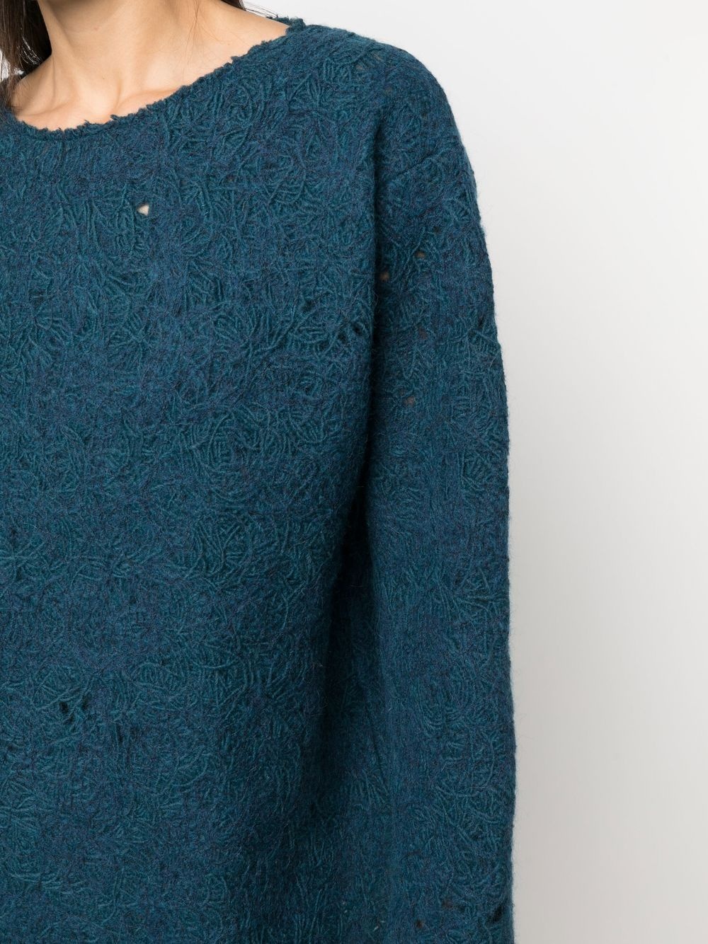 distressed-effect knit jumper - 5